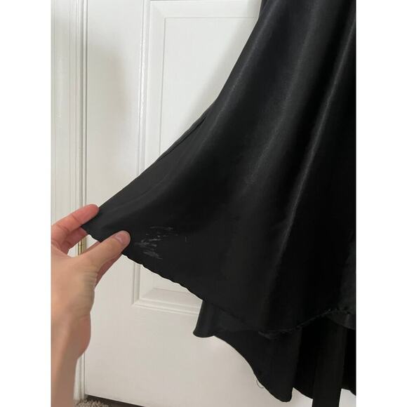 Jessica McClintock Y2K Vintage Whimsigoth Black Satin Gown Dress - Picture 8 of 8